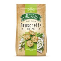 Pieczone krążki chlebowe Bruschette - Śmietana i cebula 140 g Maretti