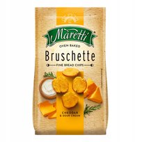 Pieczone krążki chlebowe chipsy Bruschette Cheddar i śmietana 70 g Maretti