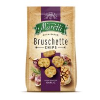 Pieczone krążki chlebowe chipsy Bruschette Pieczony czosnek 70g Maretti