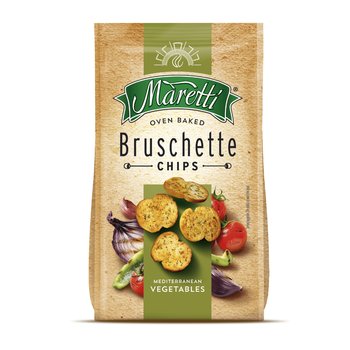 Pieczone krążki chlebowe chipsy Bruschette Warzywa Mix 140 g Maretti - Bruschette Maretti