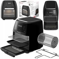 Piekarnik frytownica beztłuszczowa TurboTronic frytkownica rożen grill 12L 2000w Czarna TurboTronic