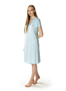 Piękna damska koszula nocna Consuela : Kolor - Niebieski, Rozmiar - 42 - Mewa Lingerie