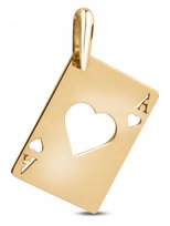 PIĘKNA KLASYCZNA ZŁOTA ZAWIESZKA KARTA AS KIER SERCE 8KT 333 Goldmark