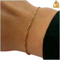 Piękna Złota Bransoletka Damska Na Rękę Singapur Stal Chirurgiczna 18,4 Cm Golden Celebrity