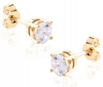 PIĘKNE DUŻE ZŁOTE KOLCZYKI Z CYRKONIĄ 333