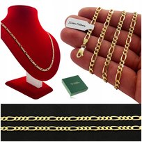 PIĘKNY ŁAŃCUSZEK ZŁOTY DAMSKI FIGARO 75cm/3,5mm SREBRO POZŁACANE + Y