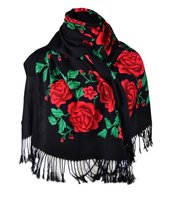 Piękny miękki elegancki szal w róże wzór folk Agrafka