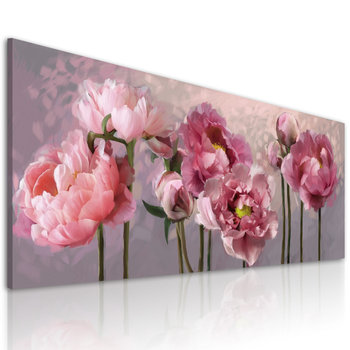 Piękny Obraz Drukowany Na Płótnie Kwiaty Piwonii Format 147X 60 - Ludesign-gallery