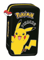 Piękny Praktyczny Piórnik Szkolny Pokemon 3-Komorowy Z Wyposażeniem Majewsk