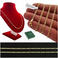 PIĘKNY ZŁOTY ŁAŃCUSZEK DAMSKI FIGARO 55cm/2mm 925/585 DIAMENTOWANY +Y