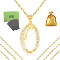 PIĘKNY ZŁOTY ŁAŃCUSZEK SINGAPUR + ZAWIESZKA LITERKA 