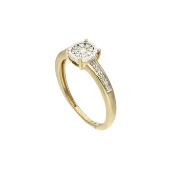 Piękny złoty pierścionek zaręczynowy z brylantami 585 14k - Rosanto