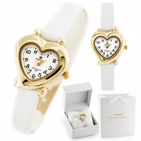 PIĘKNY ZŁOTY ZEGAREK PERFECT PREZENT NA KOMUNIĘ DLA DZIEWCZYNKI + Y