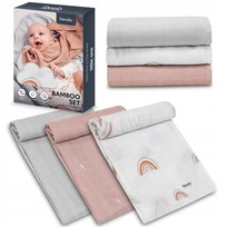 PIELUSZKI BAMBUSOWE zestaw pieluch LIONELO 3 sztuk