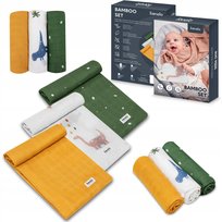 PIELUSZKI BAMBUSOWE zestaw pieluch LIONELO 3 sztuki