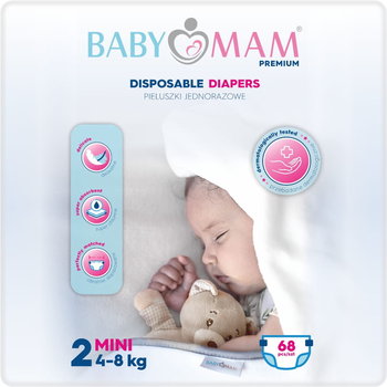 Pieluszki pampersy jednorazowe Babymam extra care mini 2 (4-8kg) 68szt - Babymam
