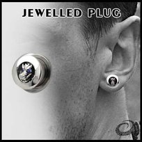 PIERCING TUNEL GŁOWA SMOKA KAMIEŃ SWAROVSKI CRYSTAL [JPL-02]-śr. wew. 16mm Inna marka