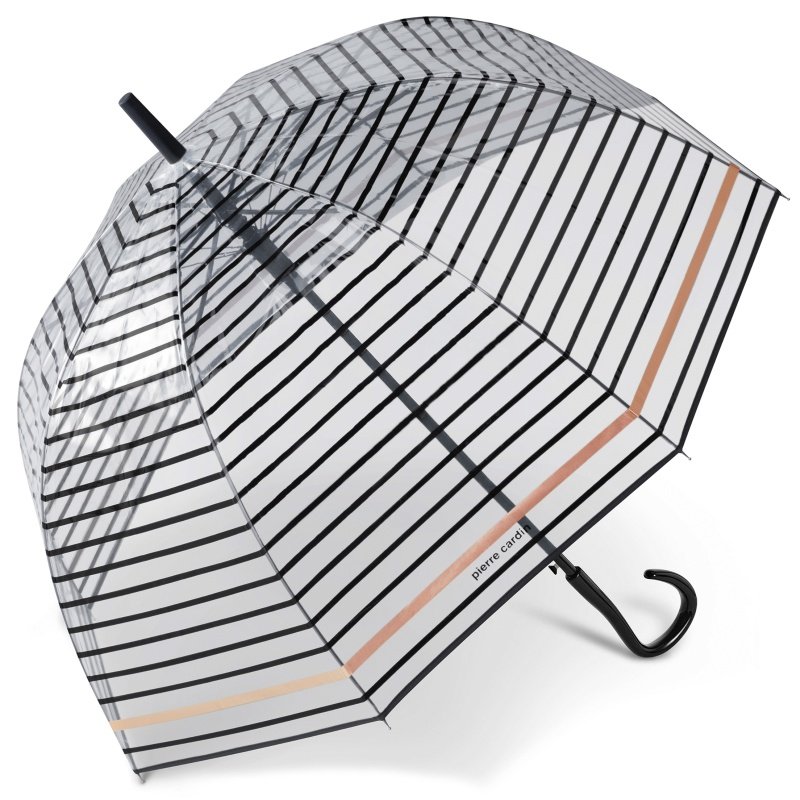 Pierre Cardin 83078 Long AC parasol transparentny w czarne paski