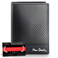 Pierre Cardin portfel Carbon RFID męski skórzany | klasyczny i wytrzymały Pierre Cardin
