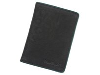 Pierre Cardin, Portfel skórzany męski, 05 Tumble 8814, czarny/zielony Pierre Cardin