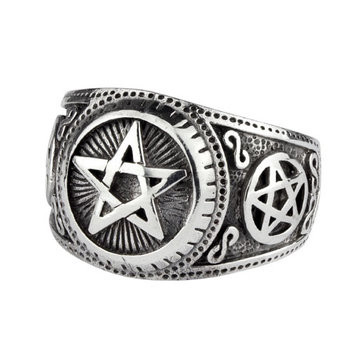 pierścień GOTHIC PENTAGRAM, srebro 925-H - Inna marka