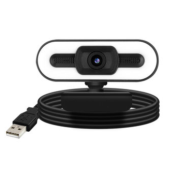 Pierscieniowa kamera internetowa do komputera, szerokokatna 1080P HD — TikTok, Vlogging, Skype — czarna - Avizar