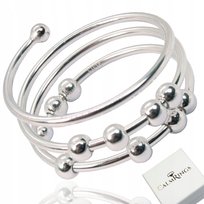 Pierścionek antystresowy SREBRO 925 z ruchomymi kulkami damski regulowany CalmRings