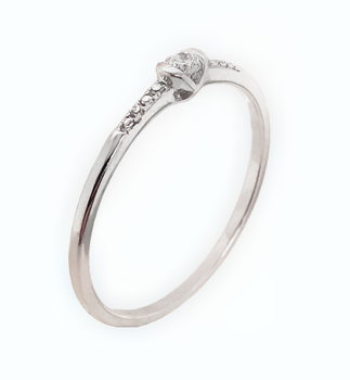 Pierścionek Au 585 z brylantem 0.06ct - Inna marka