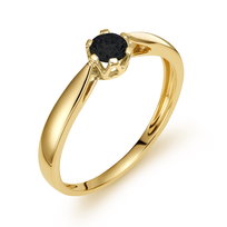 Pierścionek Au 585 z czarnym brylantem RR46142BDY