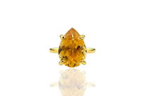 Pierścionek Cytryn 6 ct. Kropla Brazi Druse Jewelry