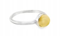 Pierścionek DELIKATNY srebrny BURSZTYN SREBRO ROZMIAR 8 OCZKO MLECZNY FILM