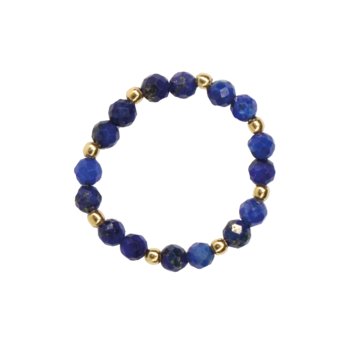 Pierścionek Elastyczny Kamienie Naturalne Lapis Lazuli - BRING