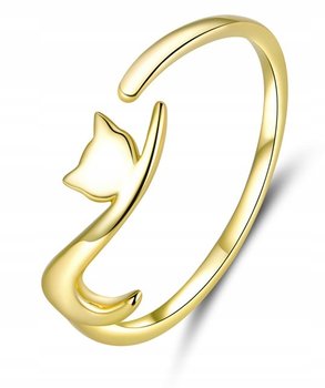 Pierścionek Otwarty Złoty Kot Kotek Nowoczesny - Inna marka