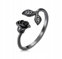 Pierścionek Srebrny 925 Róża 3D Na Prezent