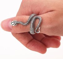 Pierścionek srebrny 925 Wąż Żmija Cobra Gothic