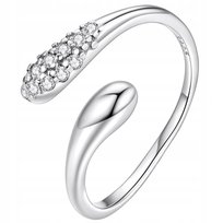 Pierścionek Srebrny Pierścionek Regulowany Krople Cyrkonie Srebro 925 Trusk