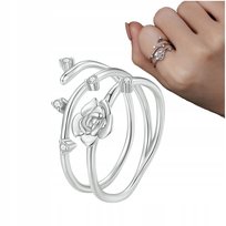 Pierścionek Srebrny Potrójny Róża Pierścionek R.12
