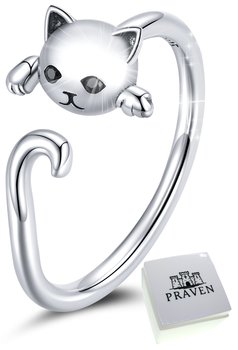 Pierścionek Srebrny Regulowany Kot Srebro 925 - Inna marka