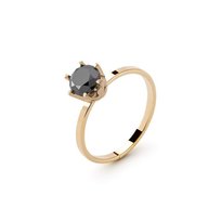 Pierścionek z diamentem 6 mm, srebro 925 w złotym pokryciu
