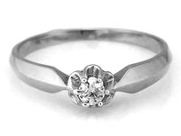 Pierścionek złoty Au 585 białe złoto z cyrkonią