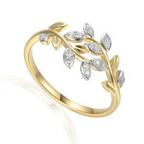 Pierścionek złoty z brylantami R79395