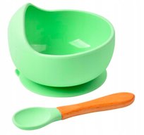 PIERWSZE NACZYNIE SILIKONOWA MISKA DLA DZIECI + ŁYŻKA