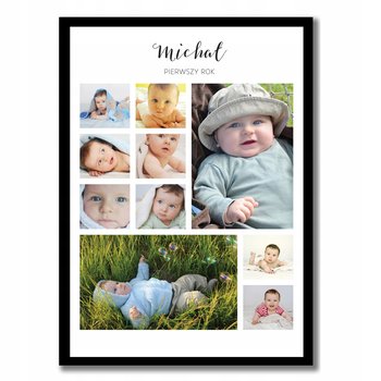 Pierwszy rok życia ze zdjęciem dziecka z imieniem, zdjęcia noworodka, niemowlaka, kolaż zdjęciowy, Sowia Aleja - Inny producent