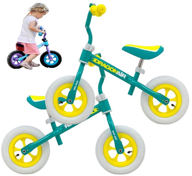 Фото - Дитячий велосипед Milly Mally Pierwszy Rowerek Biegowy Dragon Dla małych dzieci dziecka 2 3 4 latka lat 