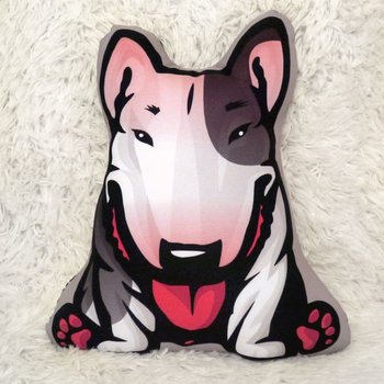 Piesek Bull Terrier biały z łatką Poduszka Przytulanka Maskotka-Maxi - Psiakrew