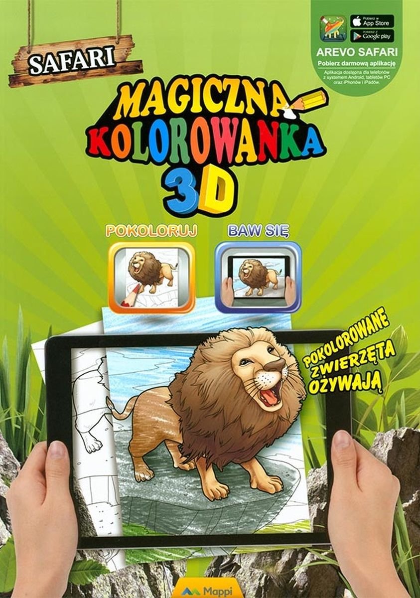 Piętka, kolorowanka 3D Safari