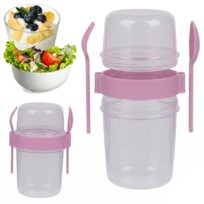 Piętrowy Pojemnik Ze Sztućcami Kubek Na Jogurt Musli Sałatkę Lunchbox 1100Ml OpenHome