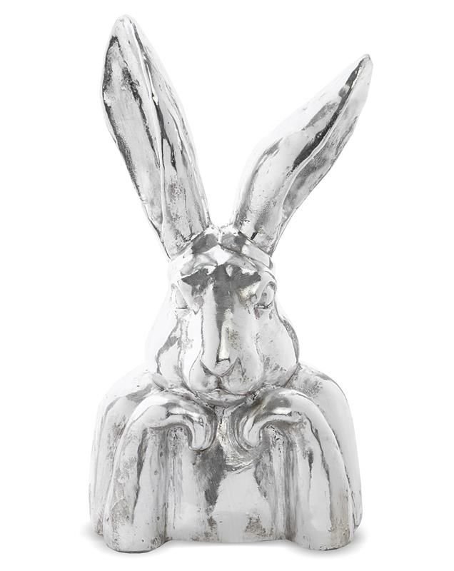 Pigmejka, Figurka Królik, srebrny, 48x26x19,5 cm