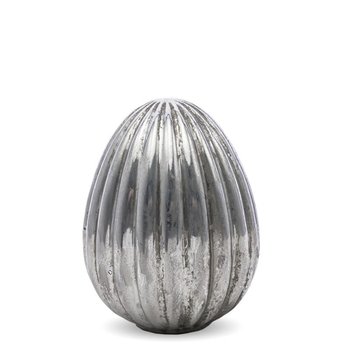 PIGMEJKA, Jajko dekoracyjne, srebrne, 10x7,5 cm - Pigmejka