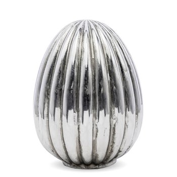 PIGMEJKA, Jajko dekoracyjne, srebrne, 15x11 cm - Pigmejka